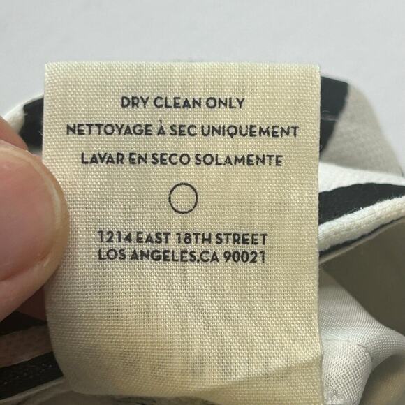 J Brand Caldwell linen blend black striped wide leg high rise crop pants size 8 - Picture 7 of 7